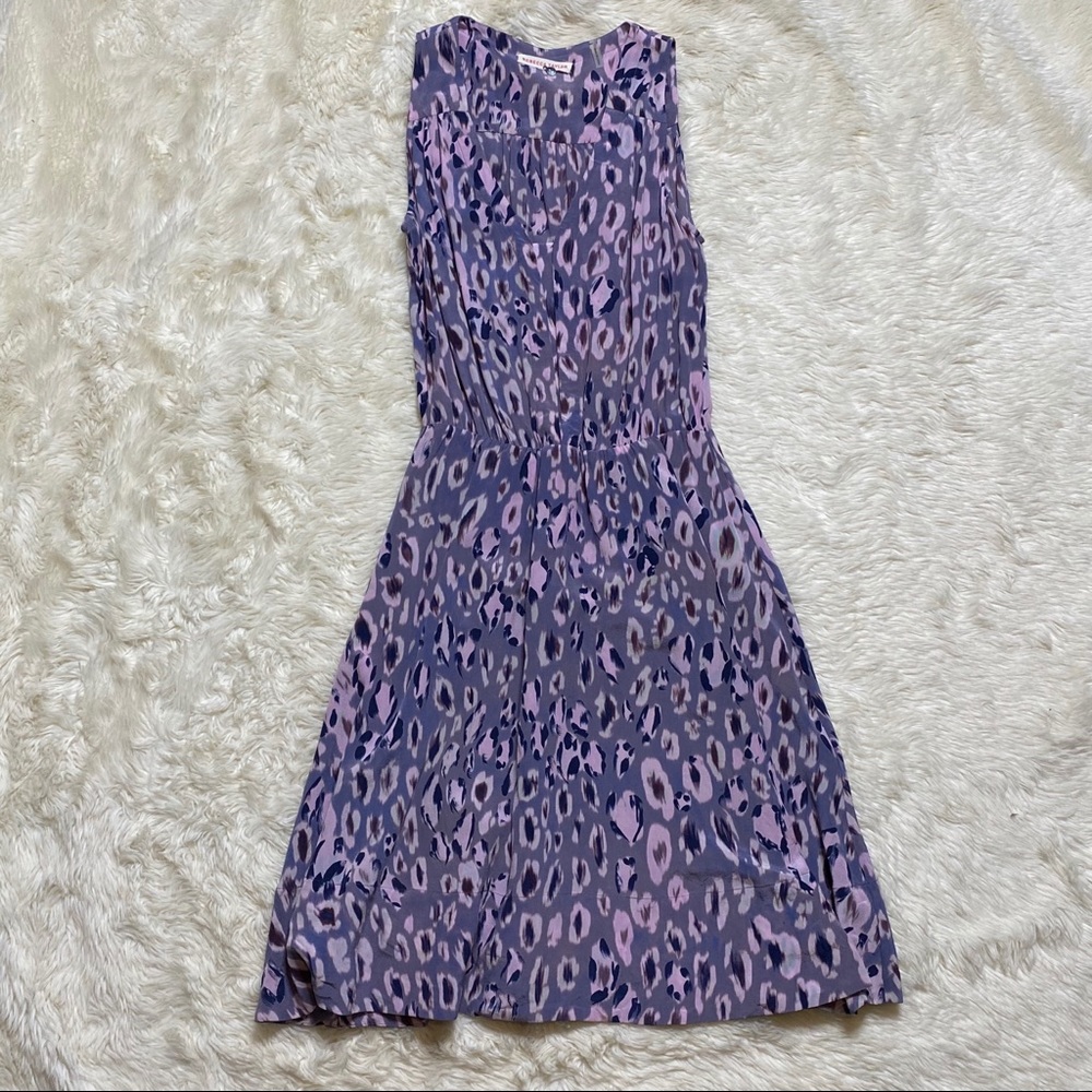 Rebecca Taylor Purple Leopard Silk Dress - Size 2